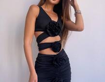 Комплект: топ та спідниця з трояндами    Комплект: топ та спідниця з трояндами    | PUSHKA SHOP