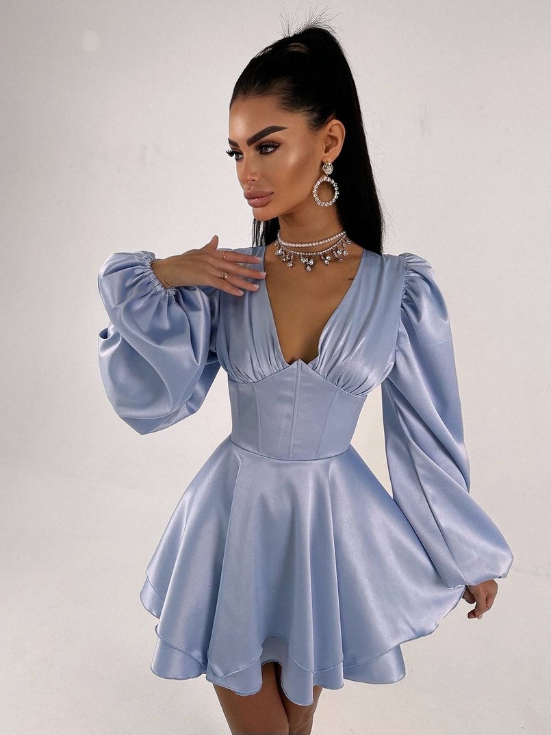 Атласна корсетна сукня  з пишною подвійною спідницею  Атласна корсетна сукня  з пишною подвійною спідницею  | PUSHKA SHOP