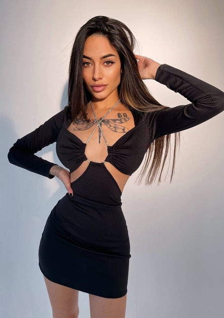 Сукня, декорована шнуром зі страз | PUSHKA SHOP