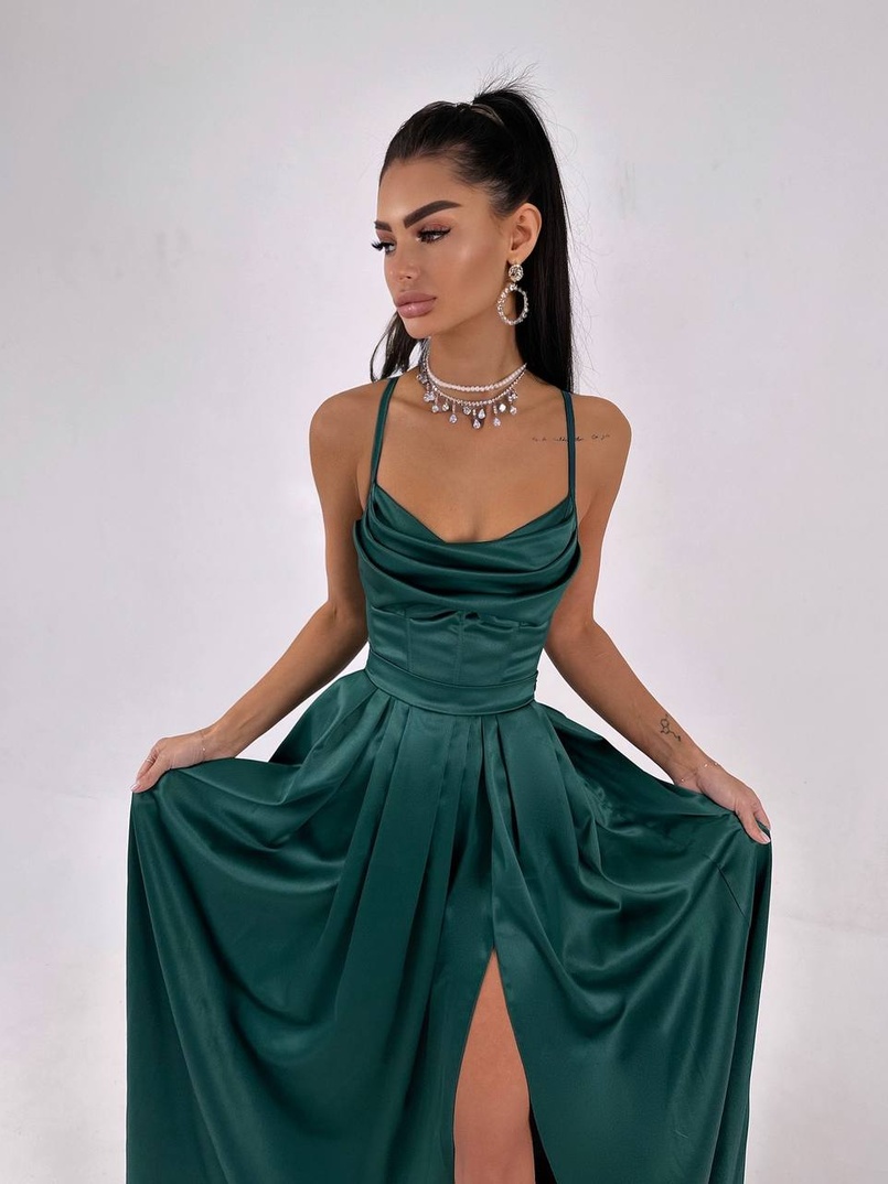 Атласний комплект: корсет + спідниця максі  | PUSHKA SHOP