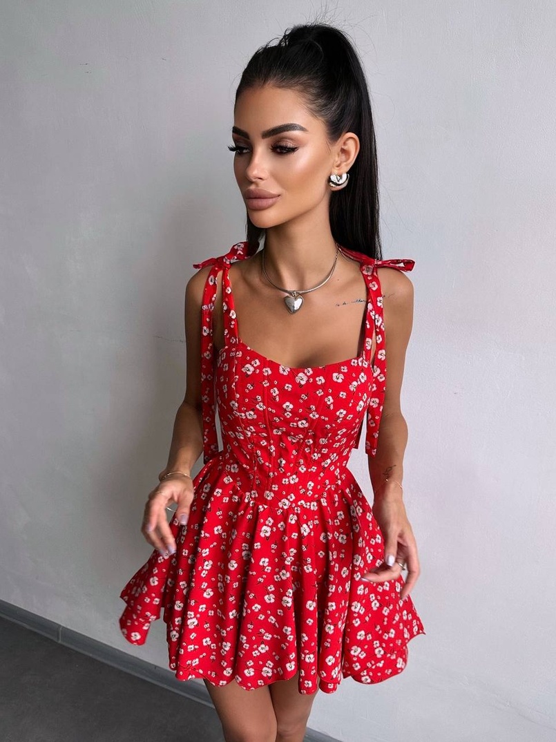 Корсетна сукня з подвійною спідницею  | PUSHKA SHOP