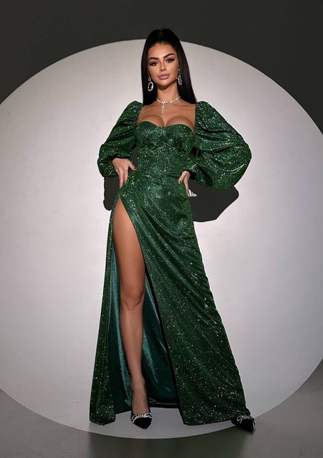 Сяючий комплект: корсет  + спідниця  максі з драпіруванням | PUSHKA SHOP