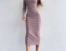 Облягаюча сукня міді з чашками з ефектом push up Облягаюча сукня міді з чашками з ефектом push up | PUSHKA SHOP