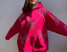 Трендове худі over size із сяючими стразами  Трендове худі over size із сяючими стразами  | PUSHKA SHOP