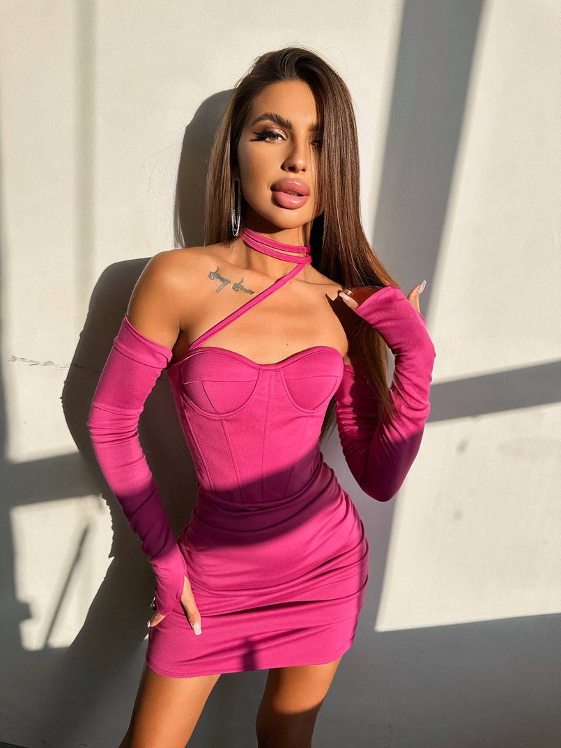 Корсетна сукня міні з філіжанками  | PUSHKA SHOP