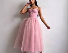 Сукня міді із чашечками з пишною спідницею | PUSHKA SHOP