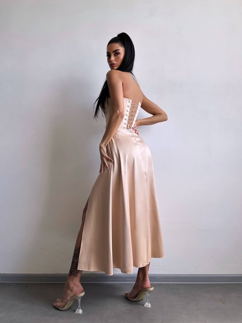 Корсетна сукня міді  | PUSHKA SHOP