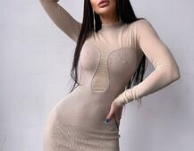 Трикотажна сукня з вставками сітки Трикотажна сукня з вставками сітки | PUSHKA SHOP