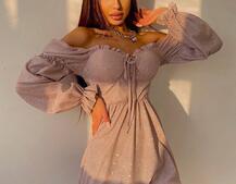 Блискуча сукня з оборками та чашками з ефектом push up Блискуча сукня з оборками та чашками з ефектом push up | PUSHKA SHOP