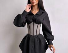 Приталена сорочка + корсет  Приталена сорочка + корсет  | PUSHKA SHOP