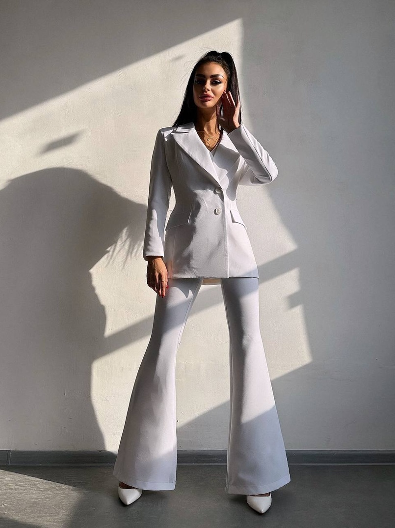 Костюм: піджак на підкладці, штани кльош+ жилет  Костюм: піджак на підкладці, штани кльош+ жилет  | PUSHKA SHOP