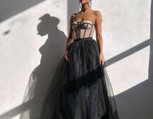 Комплект: корсет бюстьє декорований стразами + пишна спідниця максі  Ручна робота  Комплект: корсет бюстьє декорований стразами + пишна спідниця максі  Ручна робота  | PUSHKA SHOP