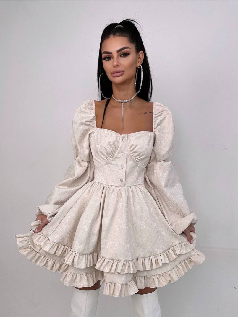 Корсетна сукня  з пишною подвійною спідницею та рюшами  Корсетна сукня  з пишною подвійною спідницею та рюшами  | PUSHKA SHOP