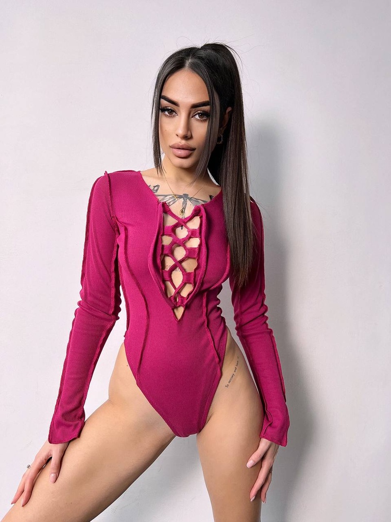 Трикотажне боді зі шнурівкою Трикотажне боді зі шнурівкою | PUSHKA SHOP