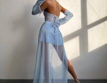 Комплект: корсет з рукавами + спідниця максі Комплект: корсет з рукавами + спідниця максі | PUSHKA SHOP