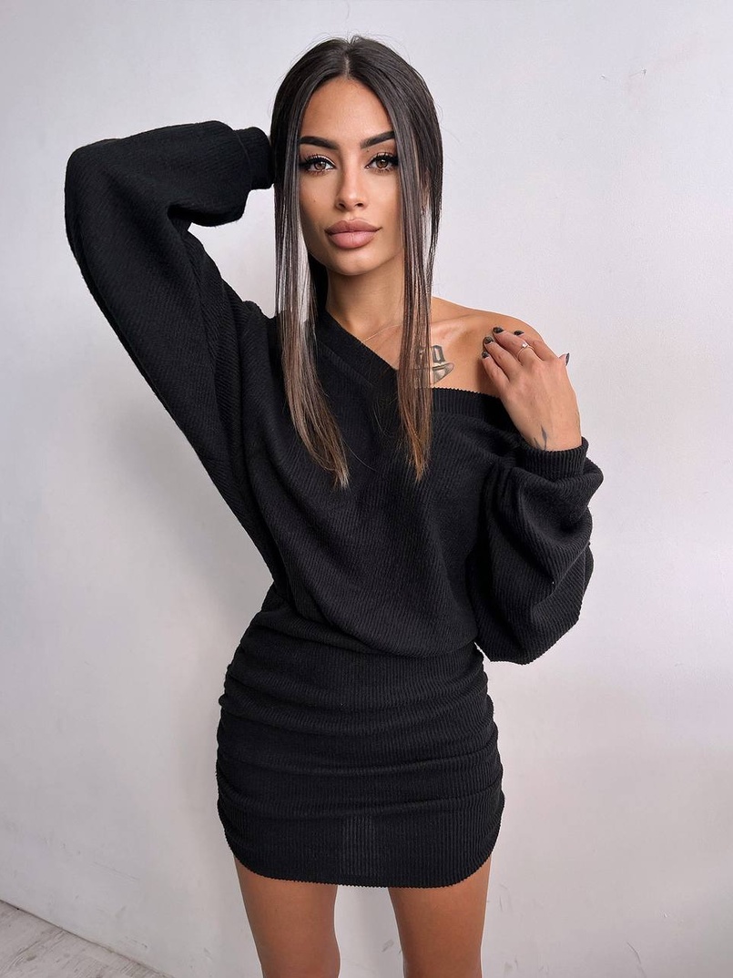 Сукня міні із теплого трикотажу | PUSHKA SHOP
