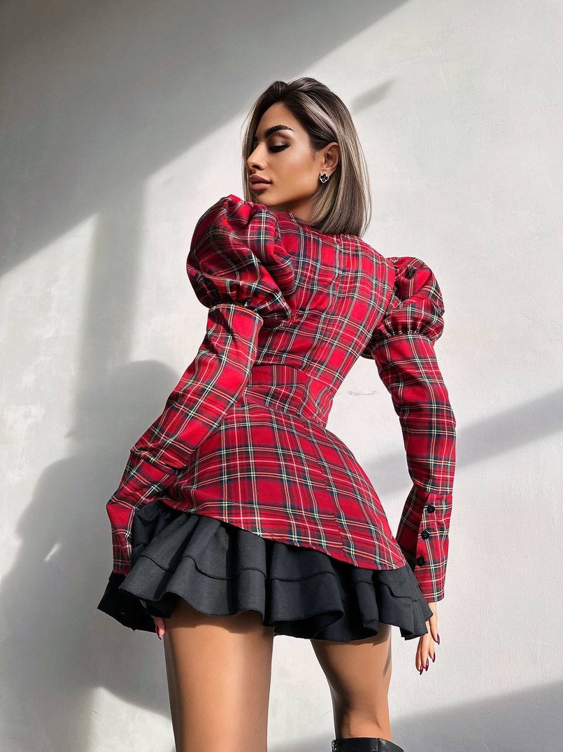 Сукня з об'ємними рукавами + спідниця з воланами Сукня з об'ємними рукавами + спідниця з воланами | PUSHKA SHOP