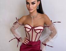 Атласний  комплект: корсет + спідниця  | PUSHKA SHOP