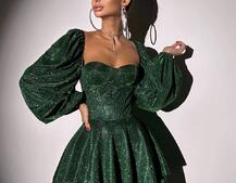 Сяюча корсетна сукня бюстьє з подвійною спідницею Сяюча корсетна сукня бюстьє з подвійною спідницею | PUSHKA SHOP