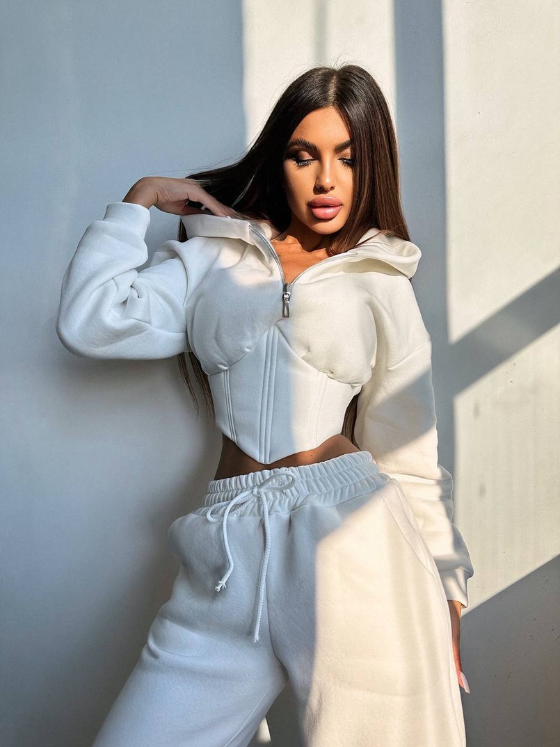 Комплект на флісі : худі з елементами корсету + штани  Комплект на флісі : худі з елементами корсету + штани  | PUSHKA SHOP