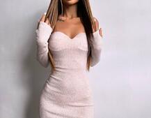 Трикотажна сукня міді  з чашечками  | PUSHKA SHOP