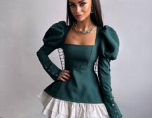 Сукня з об'ємними рукавами + спідниця з воланами Сукня з об'ємними рукавами + спідниця з воланами | PUSHKA SHOP