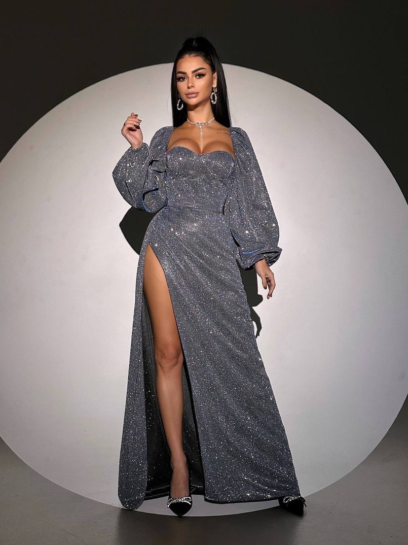 Сяючий комплект: корсет  + спідниця  максі з драпіруванням | PUSHKA SHOP