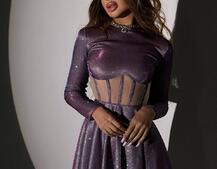 Блискуча корсетна сукня з пишною спідницею Блискуча корсетна сукня з пишною спідницею | PUSHKA SHOP