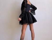 Сукня з корсетом декорована мереживом  Сукня з корсетом декорована мереживом  | PUSHKA SHOP