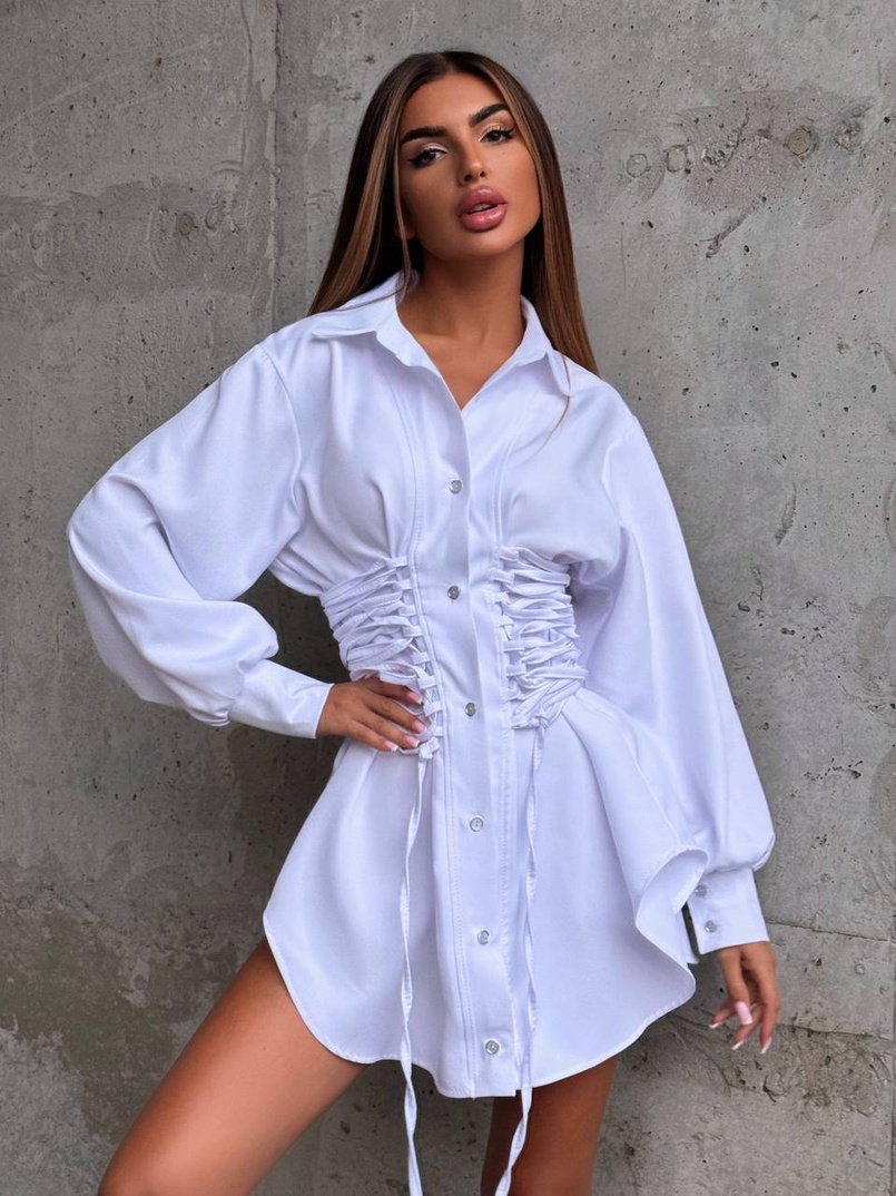 Сукня-сорочка зі шнурівкою Сукня-сорочка зі шнурівкою | PUSHKA SHOP