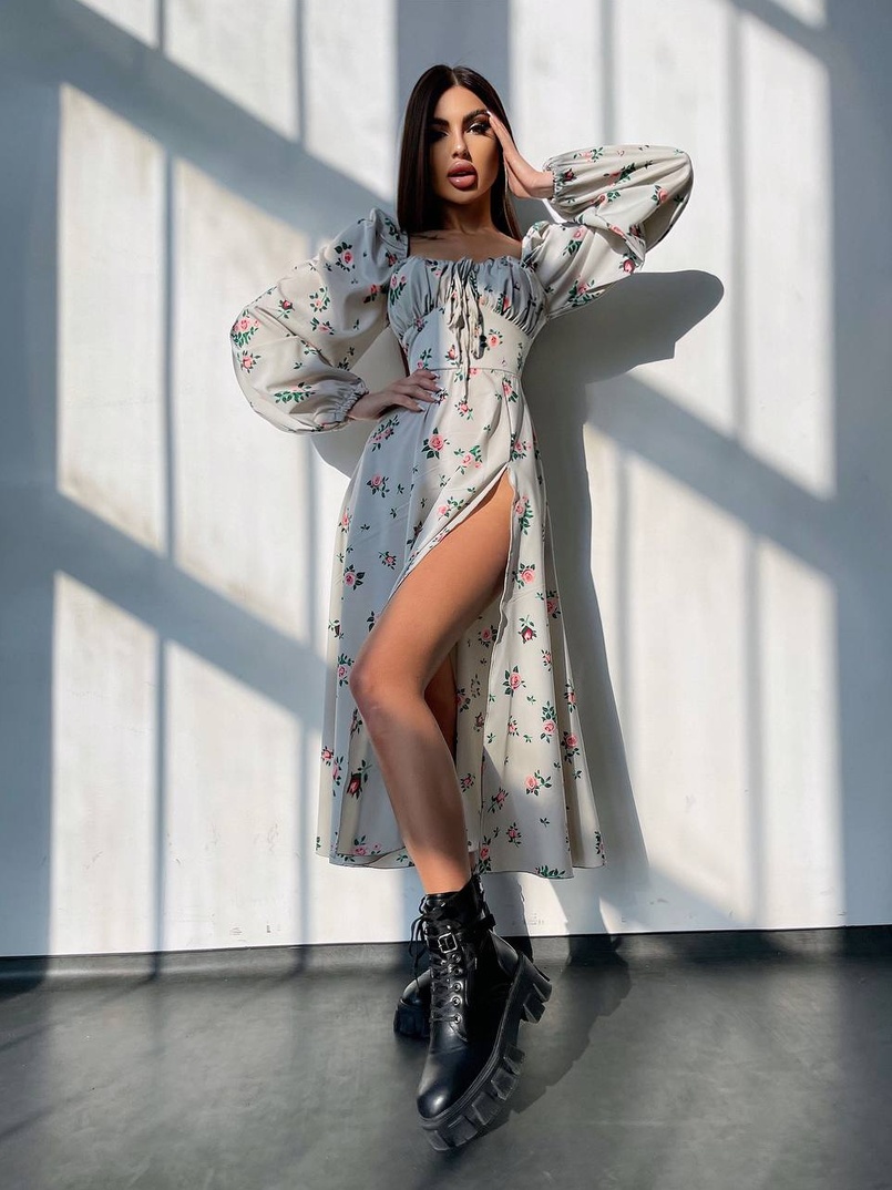 Сукня міді з квітковим принтом  Сукня міді з квітковим принтом  | PUSHKA SHOP