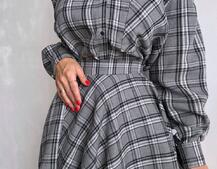 Комплект: сорочка + спідниця у клітинку  Комплект: сорочка + спідниця у клітинку  | PUSHKA SHOP