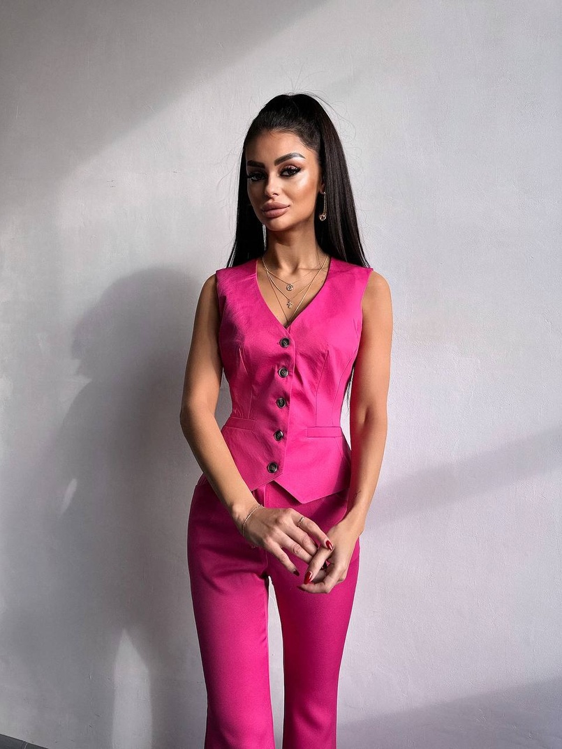 Костюм: піджак на підкладці, штани кльош+ жилет  Костюм: піджак на підкладці, штани кльош+ жилет  | PUSHKA SHOP