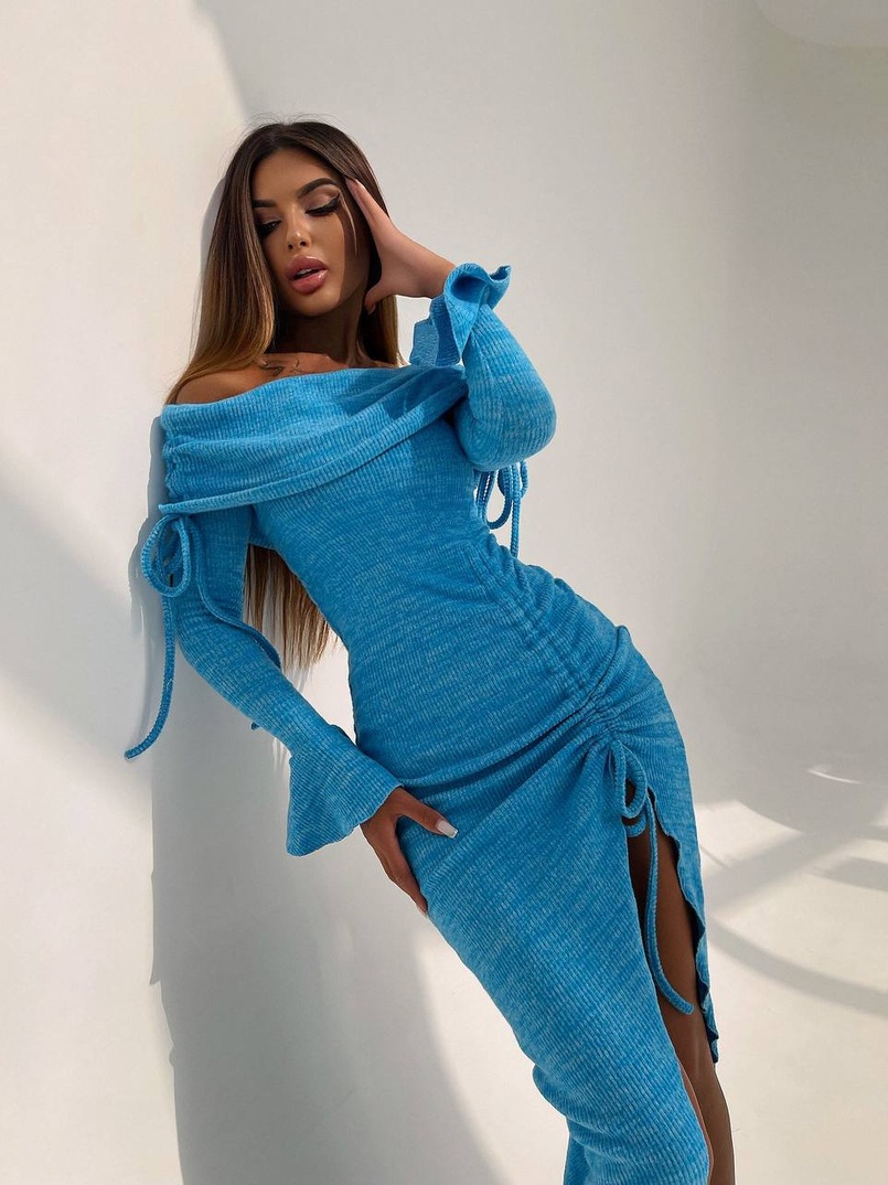 Трикотажна сукня міді з хомутом   Трикотажна сукня міді з хомутом   | PUSHKA SHOP