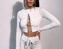 Костюм:  легінси та топ з шнурівкою зі страз Костюм:  легінси та топ з шнурівкою зі страз | PUSHKA SHOP