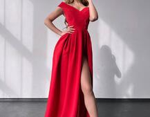 Сукня максі  з розрізом на спідниці  Сукня максі  з розрізом на спідниці  | PUSHKA SHOP