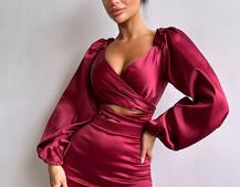 Атласний комплект, декорований бахромою зі страз Атласний комплект, декорований бахромою зі страз | PUSHKA SHOP