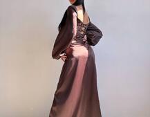 Атласний комплект: корсет + спідниця максі з драпіруванням Атласний комплект: корсет + спідниця максі з драпіруванням | PUSHKA SHOP