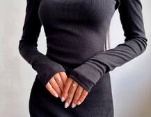 Трикотажна сукня з зав’язкою на ніжку   | PUSHKA SHOP