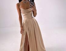 Атласний комплект: корсет + спідниця максі  | PUSHKA SHOP