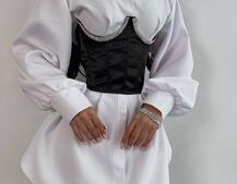 Приталена сукня-сорочка+корсет, декорований стразами Приталена сукня-сорочка+корсет, декорований стразами | PUSHKA SHOP