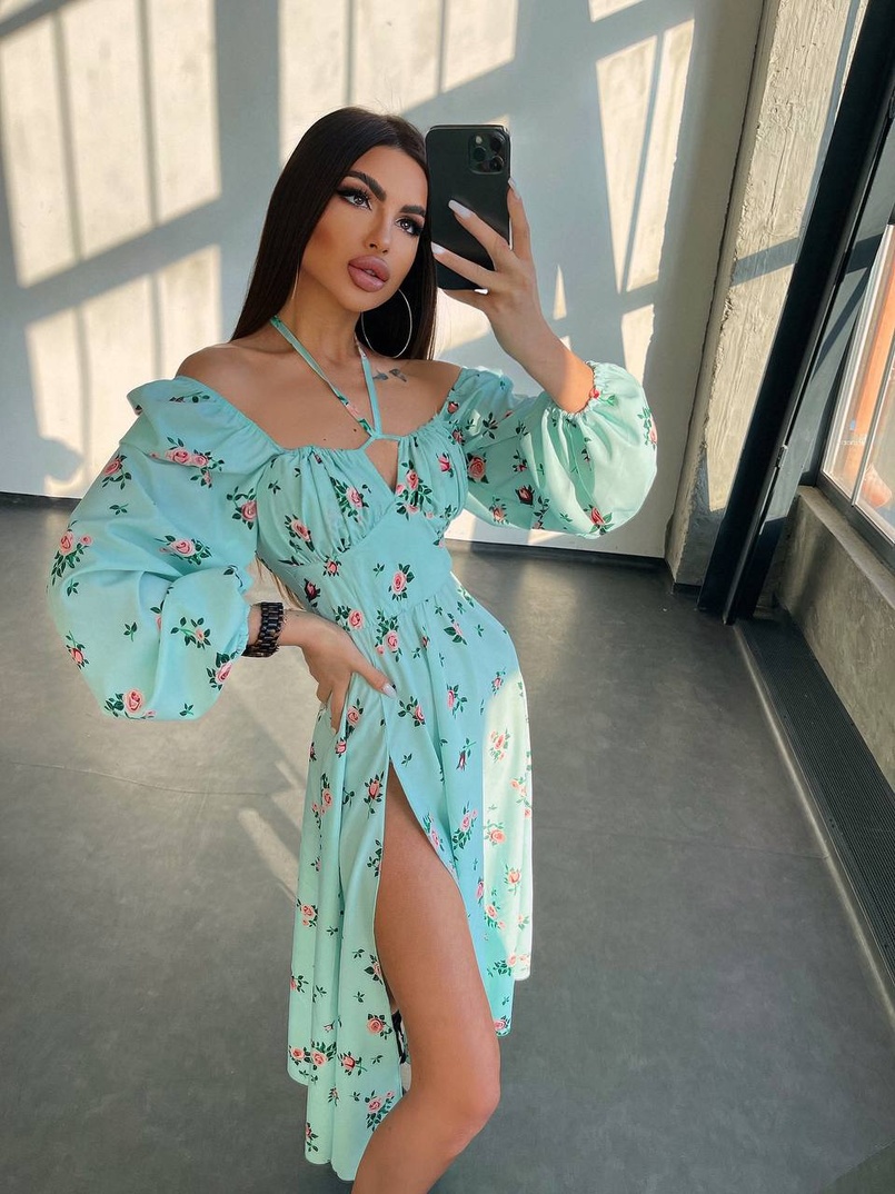 Сукня міді з квітковим принтом  Сукня міді з квітковим принтом  | PUSHKA SHOP