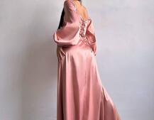 Атласний комплект: корсет + спідниця  максі з драпіруванням | PUSHKA SHOP