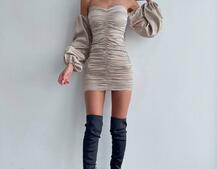 Атласна сукня з драпіруванням Атласна сукня з драпіруванням | PUSHKA SHOP