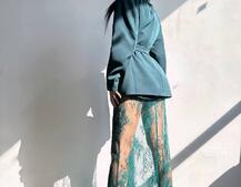 Комплект: піджак + блуза з баской + мереживна спідниця-шорти  Комплект: піджак + блуза з баской + мереживна спідниця-шорти  | PUSHKA SHOP