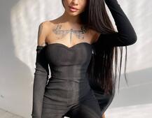 Трикотажный комбинезон с чашечками с эффектом push up Трикотажный комбинезон с чашечками с эффектом push up | PUSHKA SHOP