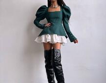 Сукня з об'ємними рукавами + спідниця з воланами Сукня з об'ємними рукавами + спідниця з воланами | PUSHKA SHOP