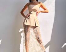 Комплект: піджак + блуза з баской + мереживна спідниця-шорти  Комплект: піджак + блуза з баской + мереживна спідниця-шорти  | PUSHKA SHOP