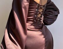 Атласний комплект: корсет + спідниця максі з драпіруванням Атласний комплект: корсет + спідниця максі з драпіруванням | PUSHKA SHOP