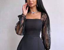 Комплект: блуза з баской + мереживна спідниця-шорти  | PUSHKA SHOP